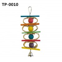 Amazon Selling Parrot Chew Hanging Wood Bird Bite Toys  with Ropes Knot Blocks for Birds Playing