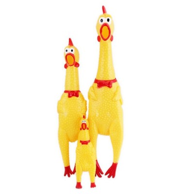 Fashion Design Screaming Chicken Pet Squeeze Rubber Pet Toy for Dogs